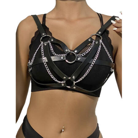 SUBBLIME FETISH COLLECTION - 953713 PUNK BONDAGE BELT METAL BUCKLE BLACK ONE SIZE