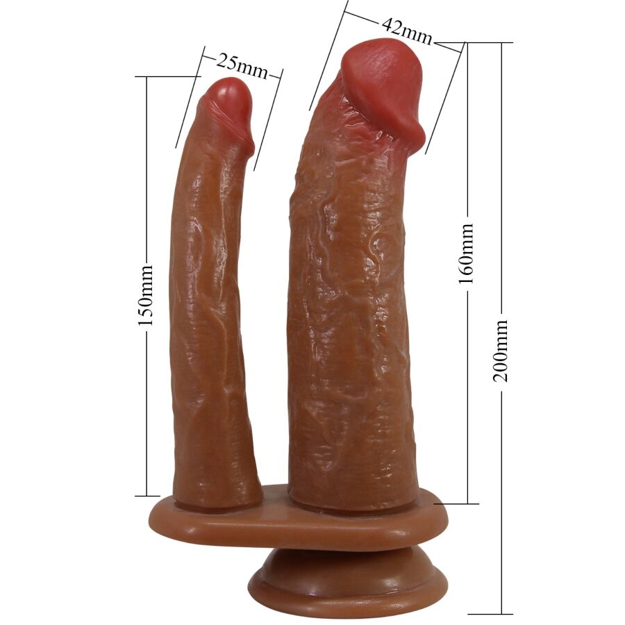 PRETTY LOVE - GORAN DOUBLE DILDO REALISTIC NATURAL MULATO - Billede 5