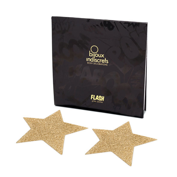 BIJOUX - INDISCRETS FLASH GOLDEN STAR NIPPLE COVERS - Billede 2