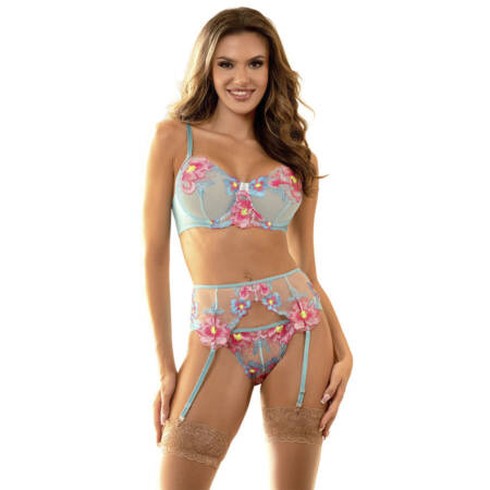 SUBBLIME – Blomstret Broderet Lingerisæt i Blonde (957643)