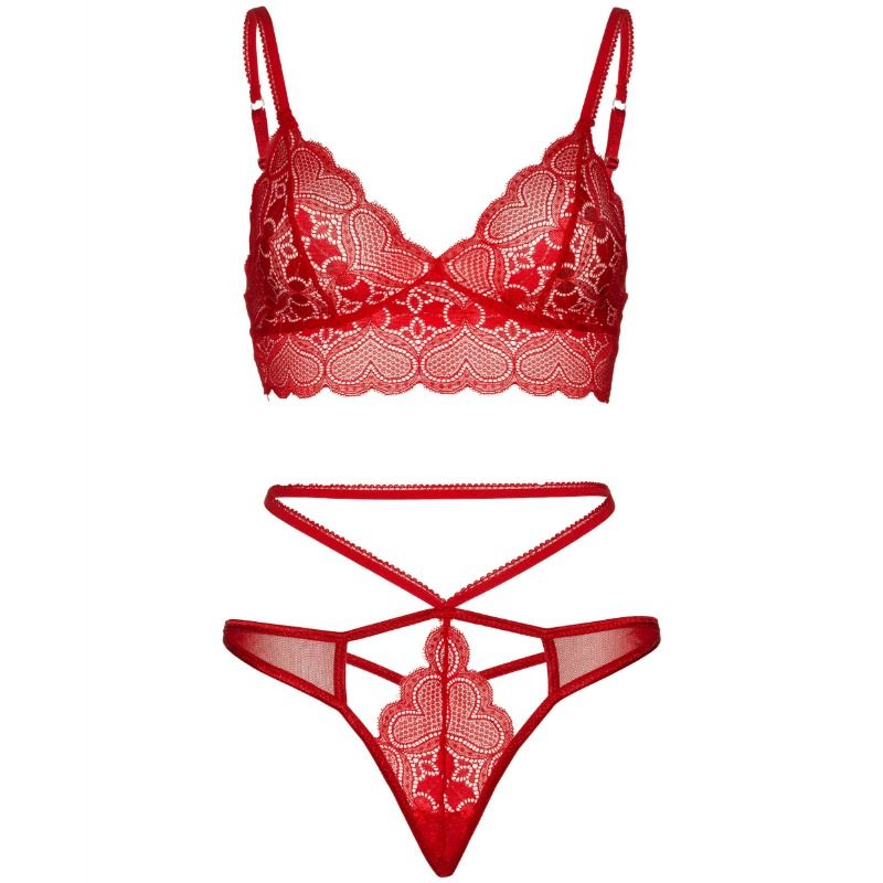 LEG AVENUE - 2 PIECES SET LACE BRALETTE AND THONG - Billede 3