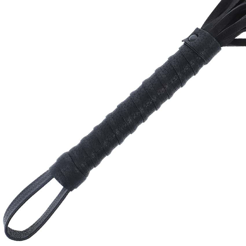 DARKNESS - BLACK BONDAGE WHIP WITH LEATHER HANDLE - Billede 2