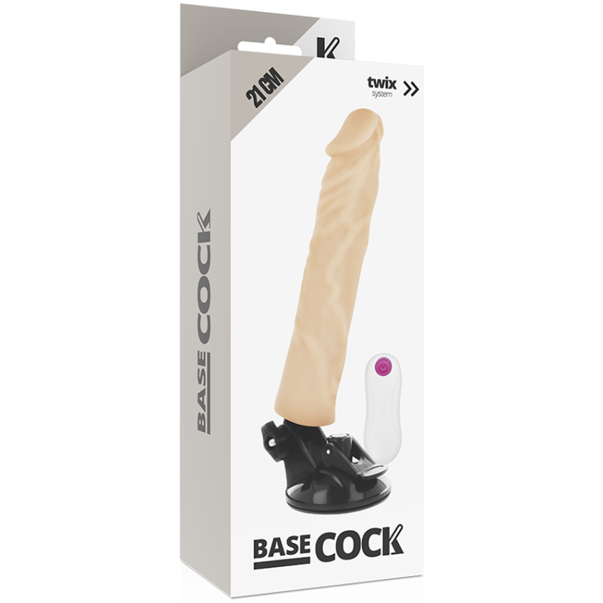 BASECOCK - REALISTISK VIBRATOR M. FJERNBETJENING 21 CM - Billede 4