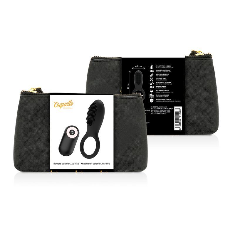 COQUETTE CHIC DESIRE - COCK RING REMOTE CONTROL RECHARGEABLE BLACK/ GOLD - Billede 2