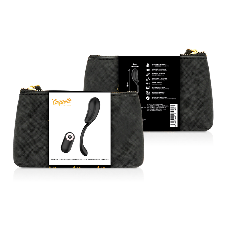 COQUETTE CHIC DESIRE - VIBRATING EGG REMOTE CONTROL RECHARGEABLE BLACK/ GOLD - Billede 3