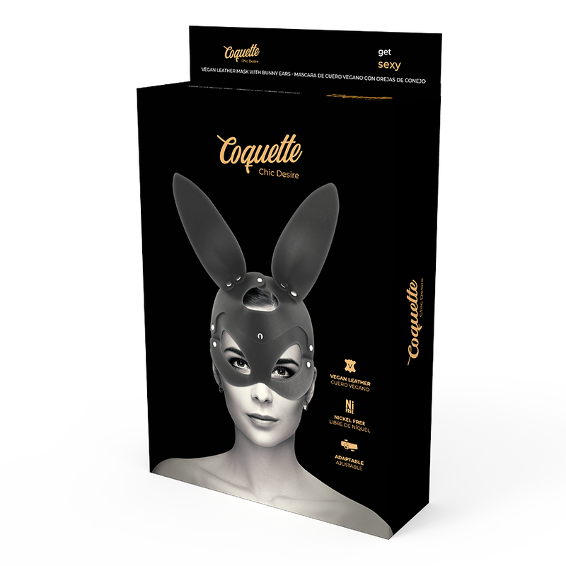 COQUETTE CHIC DESIRE - VEGAN LEATHER MASK WITH BUNNY EARS - Billede 5
